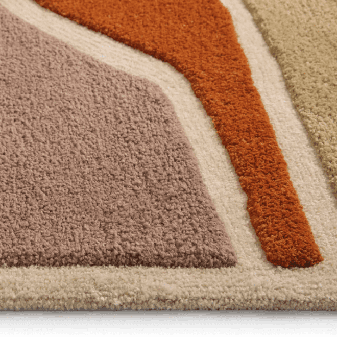 Strata Terracotta Wool Rugs UK Mainland Free Shipping